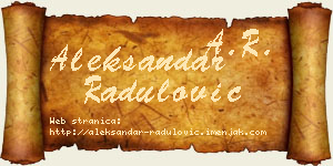 Aleksandar Radulović vizit kartica